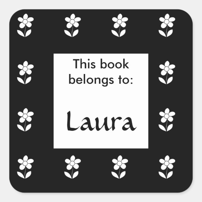 This book belongs to floral bookplate sticker (Front)