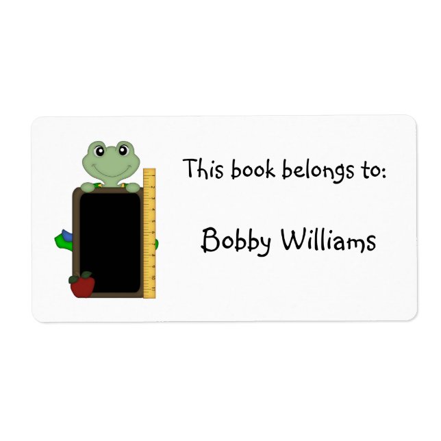 This book belongs to:-Frog/Personalize Name (Front)