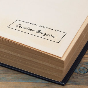This Book Belongs To Handwritten Script Name Self-inking Stamp