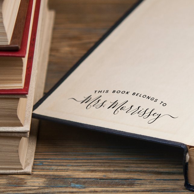 This Book Belongs To Handwritten Script Name Self-inking Stamp (This Book Belongs To Handwritten Script Name Self-inking Stamp)