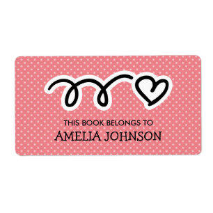 This book belongs to kids heart bookplate labels