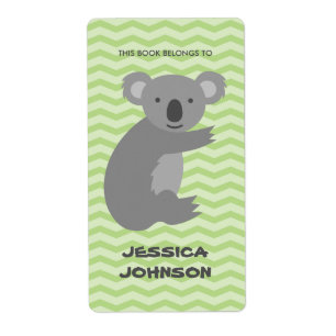 This book belongs to koala bear bookplate labels