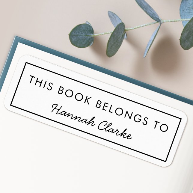This Book Belongs To | Modern Name Bookplate Label (Creator Uploaded)