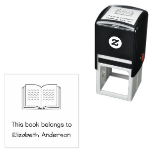 This Book Belongs to Name Book Label Bookplate Self-inking Stamp