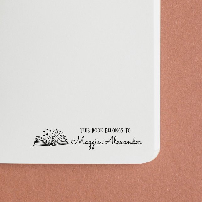 This Book Belongs To Name Bookplate Self-inking Stamp (Creator Uploaded)