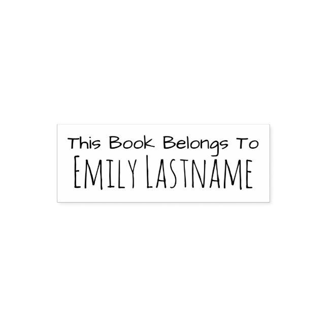 This Book Belongs To - Name Library Bookplate Self-inking Stamp (Design)