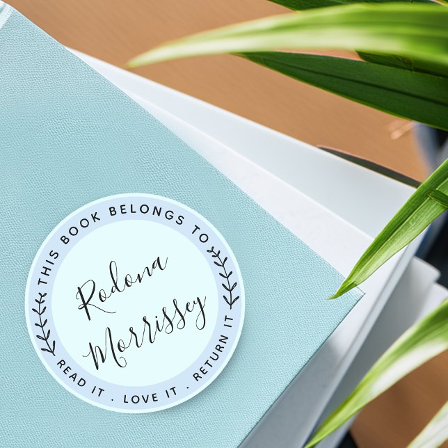 This Book Belongs To Personalized Classic Round Sticker (This Book Belongs To Personalized Classic Round Sticker)