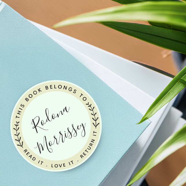 This Book Belongs To Personalized Classic Round Sticker (This Book Belongs To Personalized Classic Round Sticker)