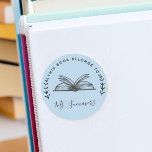 This Book Belongs To Personalized Classic Round Sticker