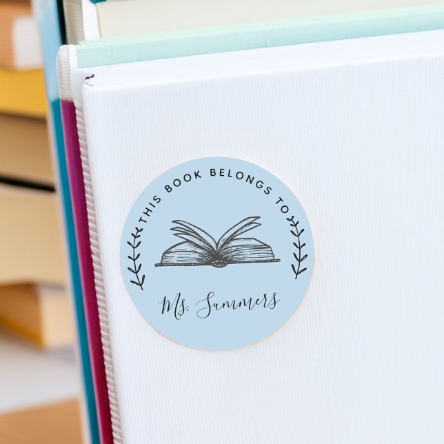 This Book Belongs To Personalized Classic Round Sticker (This Book Belongs To Personalized Classic Round Sticker)