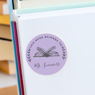 This Book Belongs To Personalized Classic Round Sticker