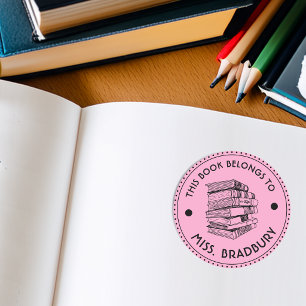 This Book Belongs To Personalized Classic Round Sticker
