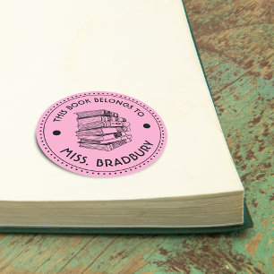 This Book Belongs To Personalized Classic Round Sticker