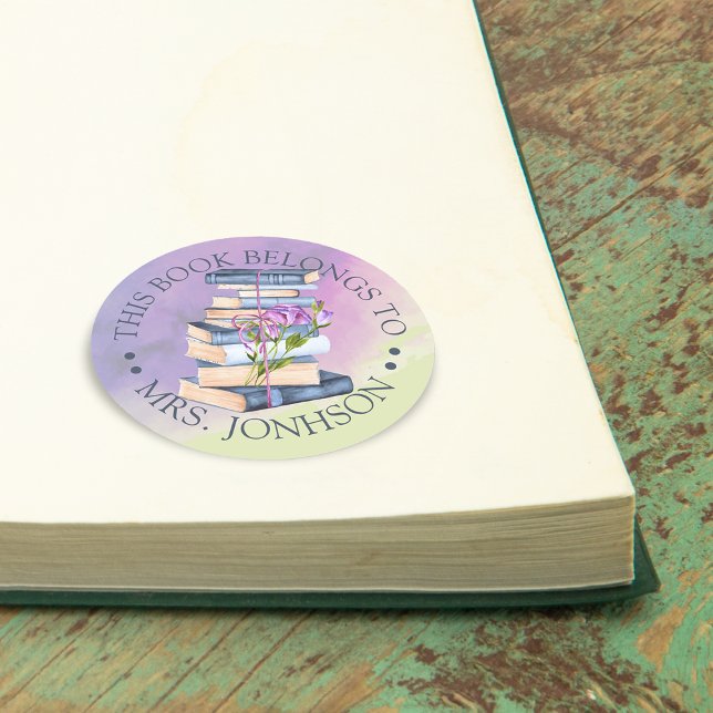This Book Belongs To Personalized Classic Round Sticker (This Book Belongs To Personalized Classic Round)