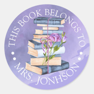 This Book Belongs To Personalized Classic Round Sticker