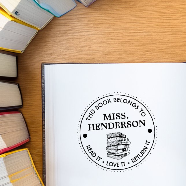 This Book Belongs To Personalized Self-inking Stamp (This Book Belongs To Personalized Teacher Self-inking Stamp)