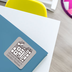 This Book Belongs To Personalized Square Sticker