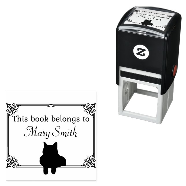 This Book Belongs To | Self Inking Stamp with Cat (In Situ)