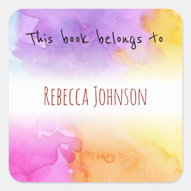 This book belongs to square sticker (Front)