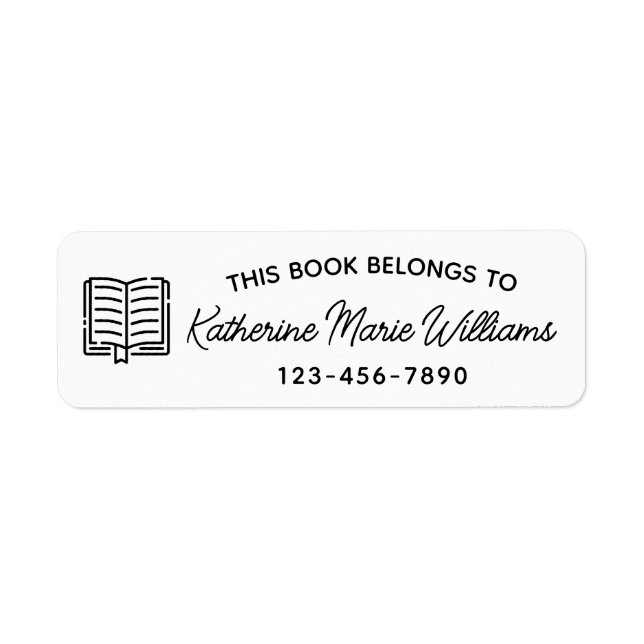 This Book Belongs To - Sticky Label (Front)