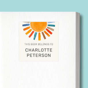 This Book Belongs To Sun Personalized Square Sticker
