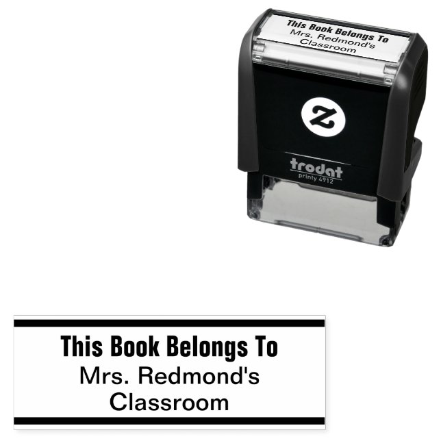 This Book Belongs To Teacher Name Back To School Self-inking Stamp (In Situ)