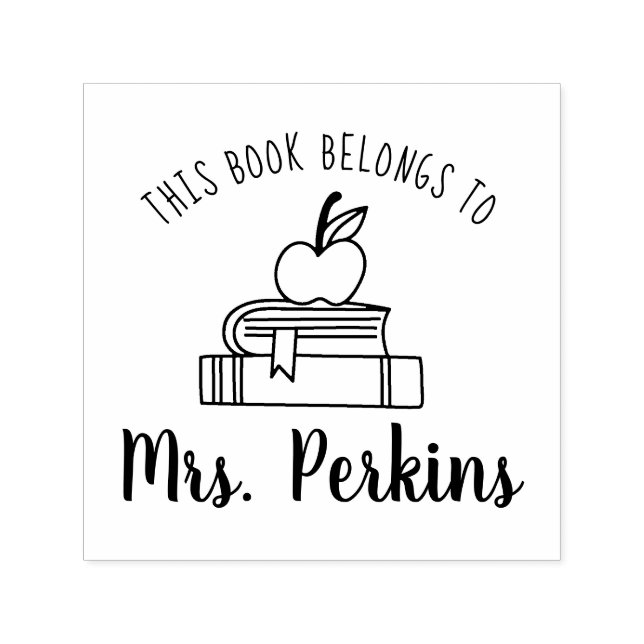 This Book Belongs To Teacher Name Self-inking Stamp (Design)