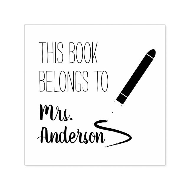 This Book Belongs To Teacher Name Self-inking Stamp (Design)
