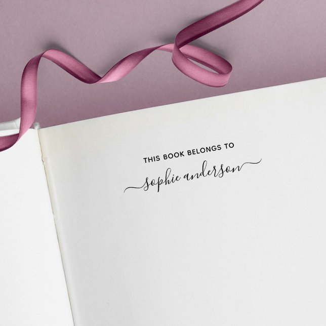 This Book Belongs To Trendy Script Name Self-inking Stamp (Creator Uploaded)