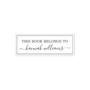 This Book Belongs To Trendy Script Name Self-inking Stamp
