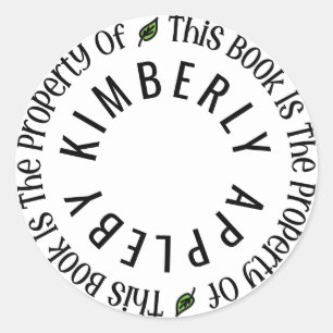 "This Book Is The Property Of" Sticker Template