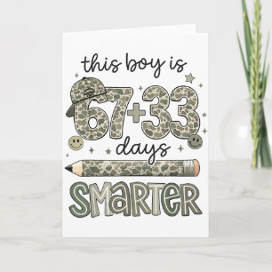 This Boy Is 67 + 33 Days Smarter Meme 100th Day Sc Card