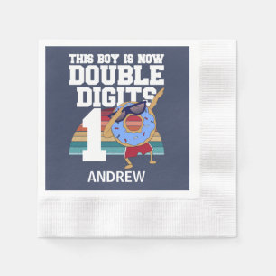 This Boy is Now Double Digits Funny 10th Birthday Napkin
