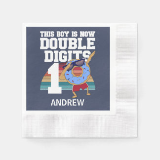 This Boy is Now Double Digits Funny 10th Birthday Napkin