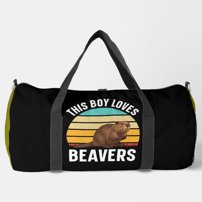 This Boy Loves Beavers  Duffle Bag (Front)