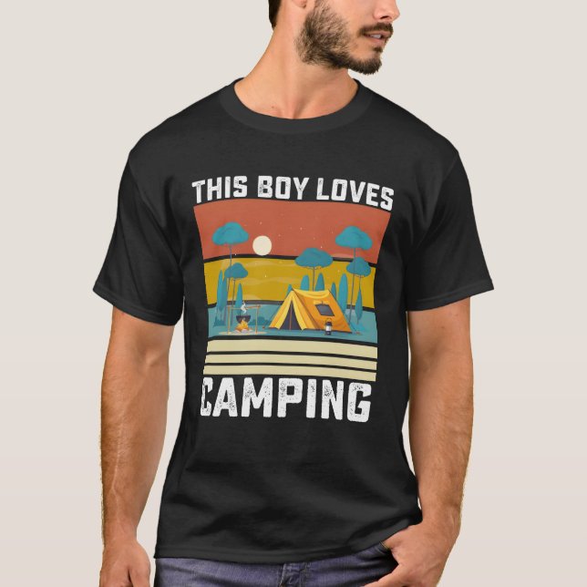 This Boy Loves Camping girl T-Shirt (Front)