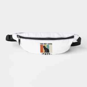 This Boy Loves Cats Retro Cat Lover Design_1 Fanny Pack