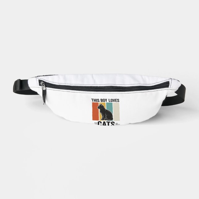 This Boy Loves Cats Retro Cat Lover Design_1 Fanny Pack (Front)