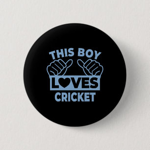 This Boy Loves Cricket - Cricket Player 2 Inch Round Button