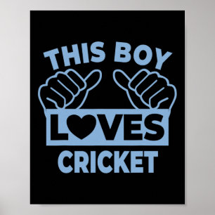 This Boy Loves Cricket - Cricket Player Poster