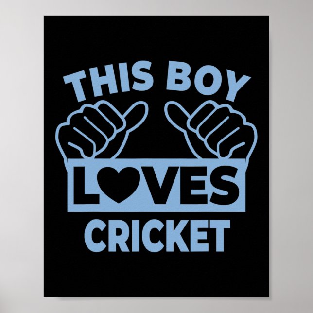 This Boy Loves Cricket - Cricket Player  Poster (Front)