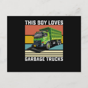 This Boy Loves Garbage Trucks Postcard