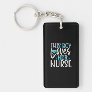 This Boy Loves Her Nurse Keychain