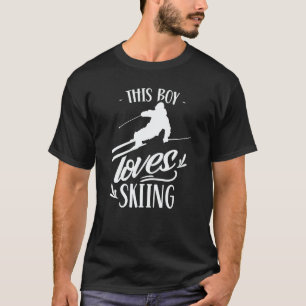 This Boy Loves Skiing Skiers Skier Ski Winter Spor T-Shirt