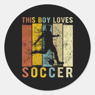 This Boy Loves Soccer Boys Soccer  Classic Round Sticker