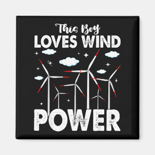 This Boy Loves Wind Wer, Windmill Turbine Technici Magnet