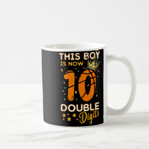 This Boy Now 10 Double Digits Crown 10th Birthday  Coffee Mug