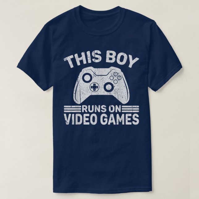 This Boy Runs for Video Game Controller Player Boy T-Shirt (Design Front)