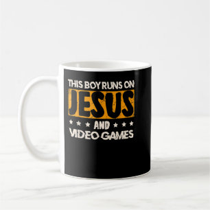 This Boy Runs On Jesus And Video Games for a Gamer Coffee Mug