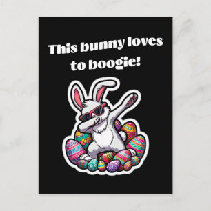 This bunny loves to boogie! postcard